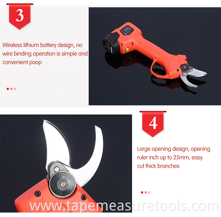 Portable high-quality professional SK5 steel cordless tree pruner electric pruning shears